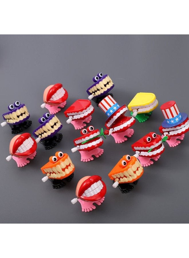 Upper Chain Jumping Teeth Oral Accessories Toys Teeth Dental Objects Gifts Jumping Clockwork Teeth-Color:Teeth With Top Hat - Image 2