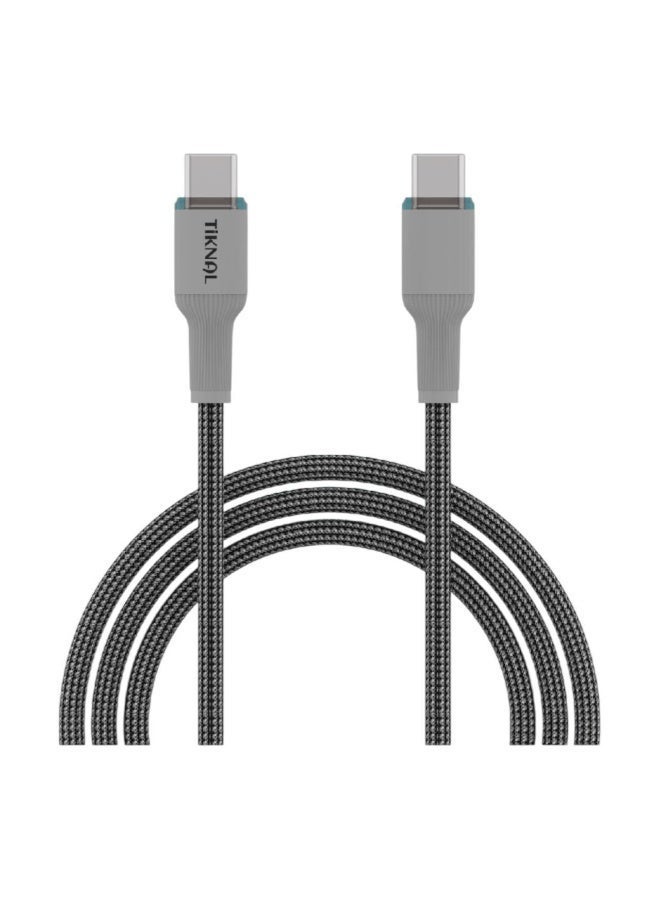 TIKNAL USB-C PD Fast Charging Cable, 1m Braided Nylon, Durable and Tangle-Resistant - Image 1