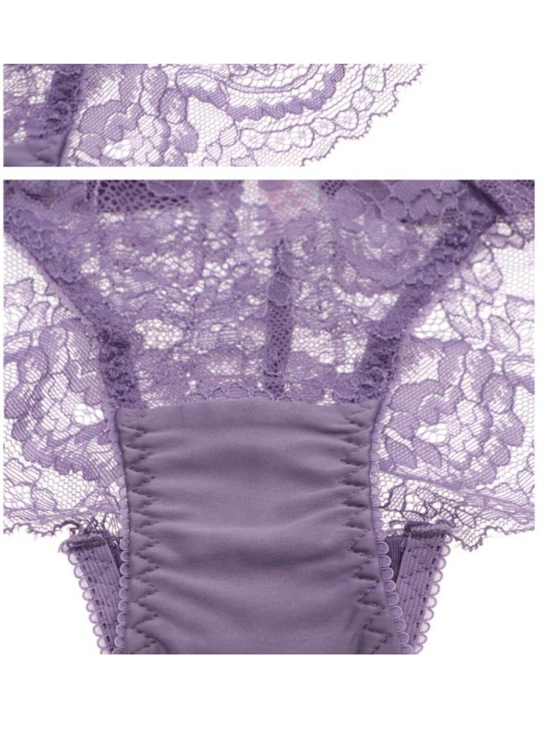 KUYING طقم حمالة صدر جديدة من الدانتيل بنصف كوب من الجاكار من فاين مع صدر صغير ومضاد للسقوط - Image 3