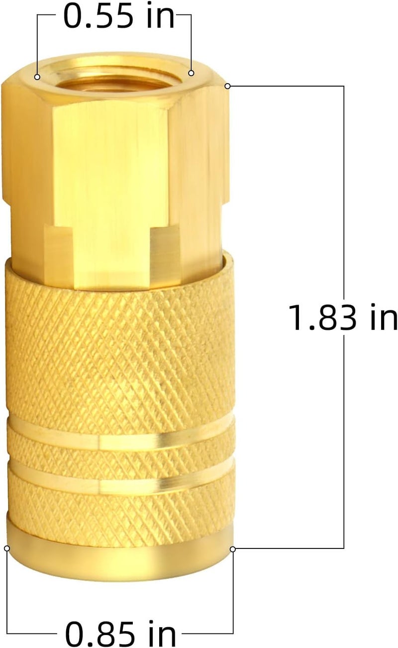 ChillWaves 1/4-Inch Brass Female Industrial Coupler - 12-Pack Quick Connect Air Hose Fittings - Image 2