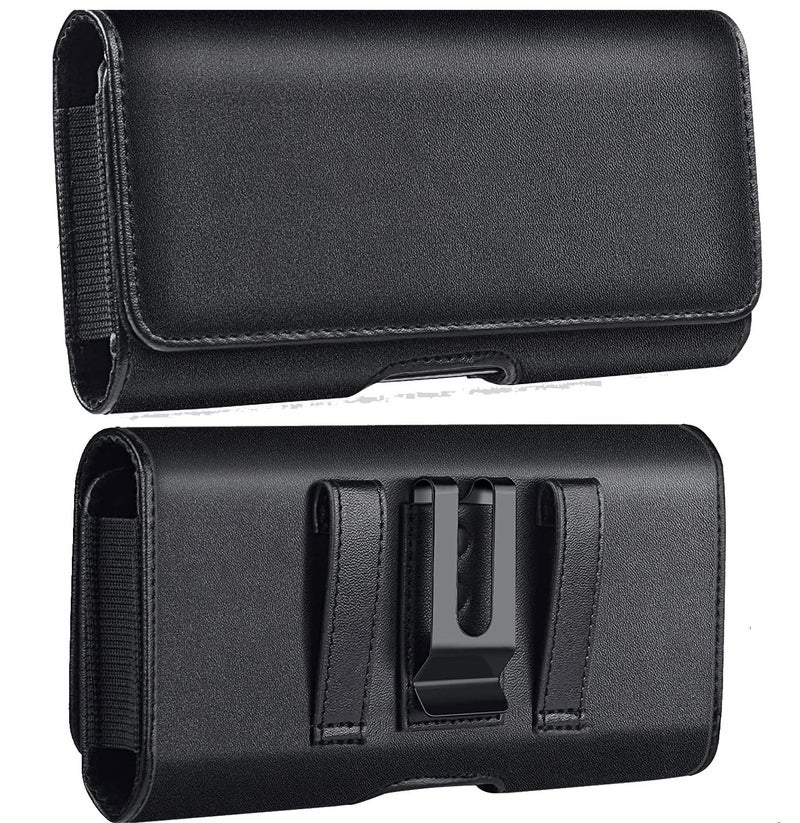 TDG PU Leather Belt Pouch Holster for Apple iPhone Smartphones & Mobiles (Display 5.5 to 6.7 Inches) – Compatible with 6.7" Models (Black) - Image 1