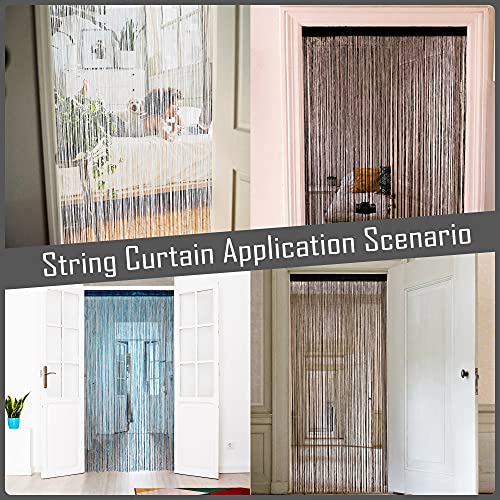 YaoYue Doorway String Curtain Door Curtains,Boho Hippie Hanging Patio Tassels Screen Room Decor Bedroom Wall Window Closet Kitchen Living Room Fringe Divider Panel Laundry Room(39×79in/100×200cm, Black) - Image 4