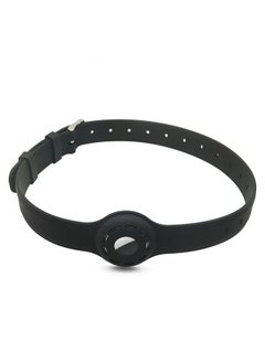 Pet Collar Suitable For Apple Airtags Locator Pet Collar Anti-lost Artifact Tracker Protective Cover-Color:Black