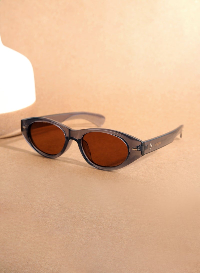 Woggles Designer Brown Oval Sunglasses| Men &Women| 100% Uv Protection - Image 1