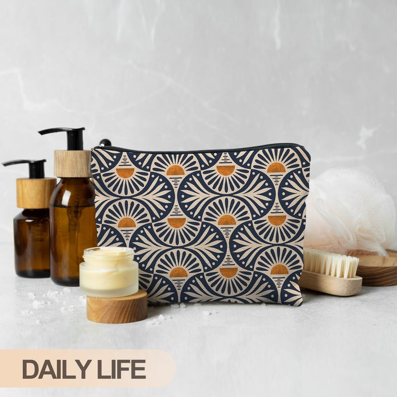 RYYCDOI Boho Makeup Bag Gifts for Women, Sunset Leaf Aesthetic Makeup Pouch - Image 4