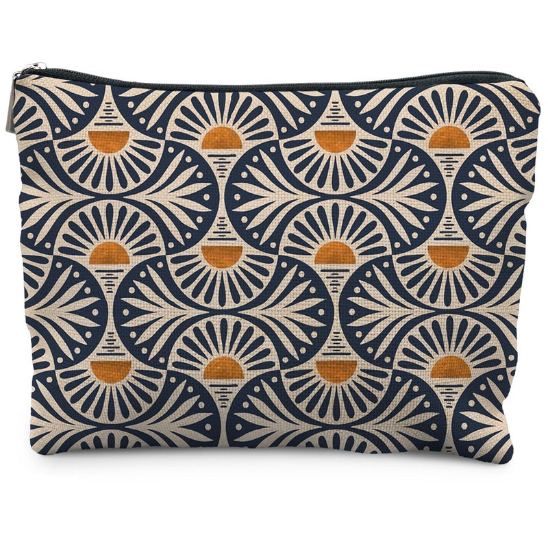 RYYCDOI Boho Makeup Bag Gifts for Women, Sunset Leaf Aesthetic Makeup Pouch - Image 1