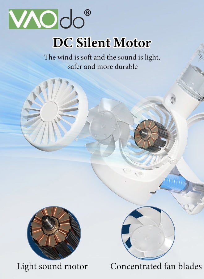 VAOdo Portable Handheld Misting Fan, Rechargeable Battery Operated Spray Water Mist Fan Foldable，4 Speeds Rechargeable Fan，Small Personal Cooling Fans for Outdoor,Travel, Makeup, Home, Office - Image 3