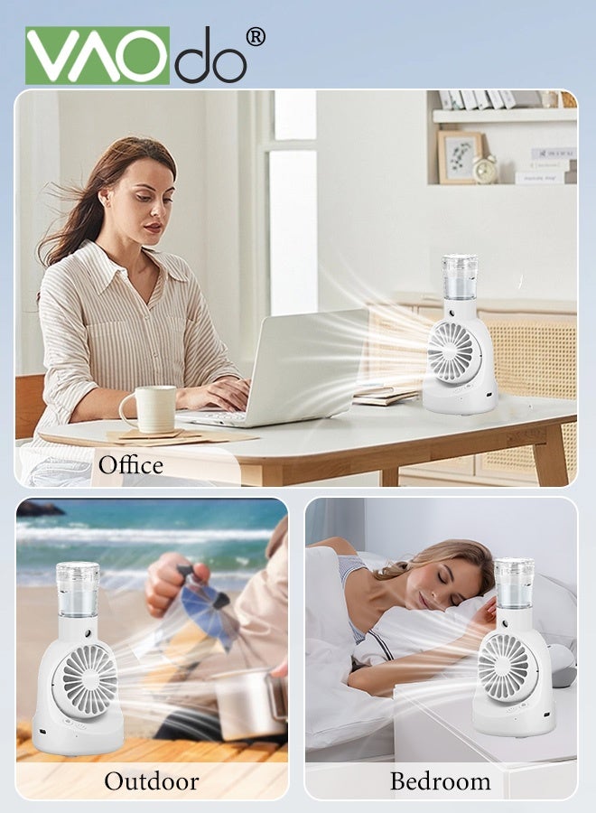 VAOdo Portable Handheld Misting Fan, Rechargeable Battery Operated Spray Water Mist Fan Foldable，4 Speeds Rechargeable Fan，Small Personal Cooling Fans for Outdoor,Travel, Makeup, Home, Office - Image 5