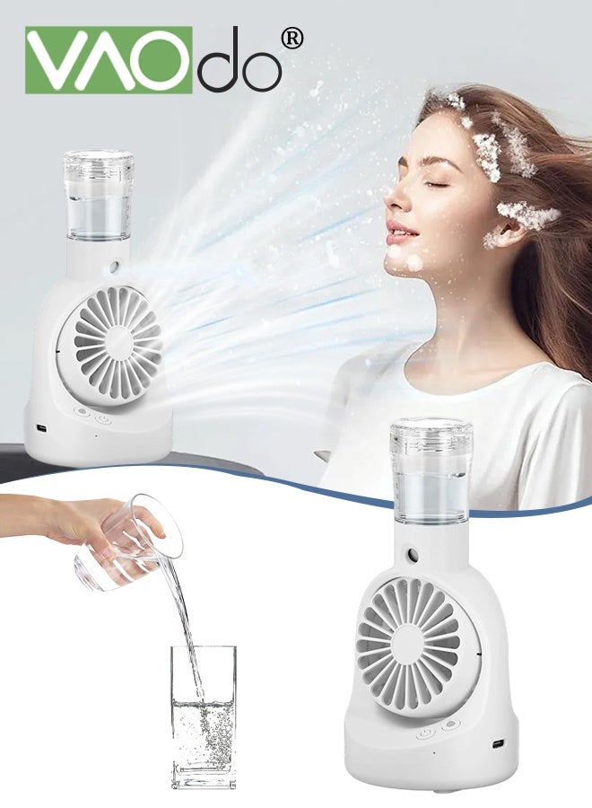 VAOdo Portable Handheld Misting Fan, Rechargeable Battery Operated Spray Water Mist Fan Foldable，4 Speeds Rechargeable Fan，Small Personal Cooling Fans for Outdoor,Travel, Makeup, Home, Office - Image 1