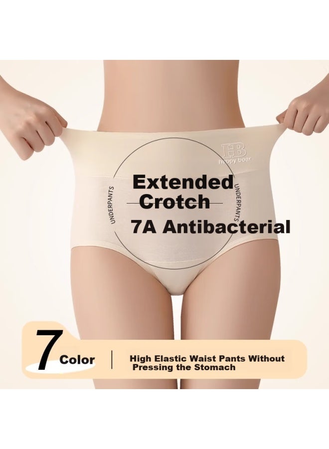 PLANDOO Palando High-waisted Women's Pure Cotton 7a Antibacterial Extended Crotch Plus Size Hip-lifting Triangle Shorts 4-pack XL - Image 4