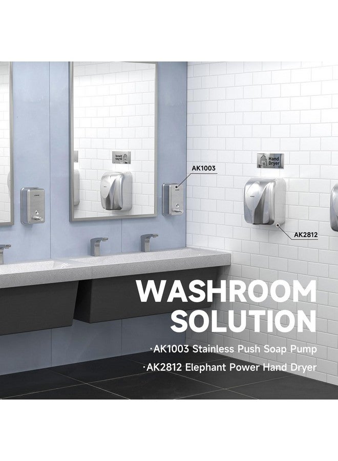 AIKE 37oz Surface Mount Stainless Steel Soap Dispenser for Commercial,Brushed Stianless Steel Finish Model AK1003 - Image 3