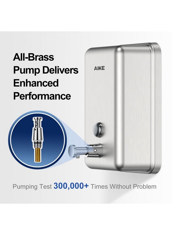 AIKE 37oz Surface Mount Stainless Steel Soap Dispenser for Commercial,Brushed Stianless Steel Finish Model AK1003 - Image 4