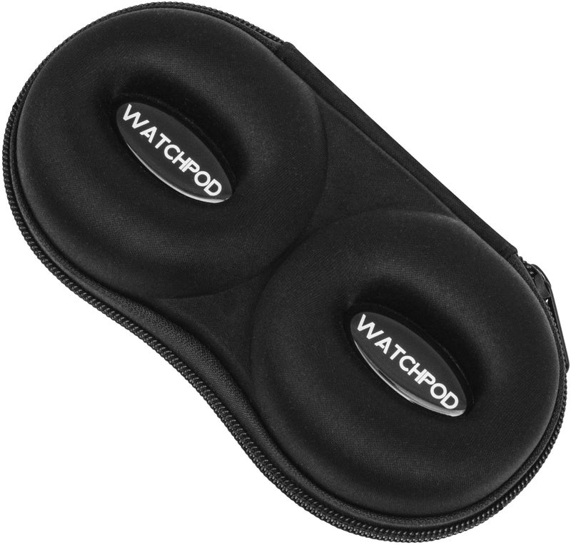 WATCHPOD Double Watch Travel Case Storage Holder Box for 2 Watches | Dual Tough Portable Protection w/Zipper Fits All Wristwatches & Smart Watches Up to 50mm (Black) - Image 1
