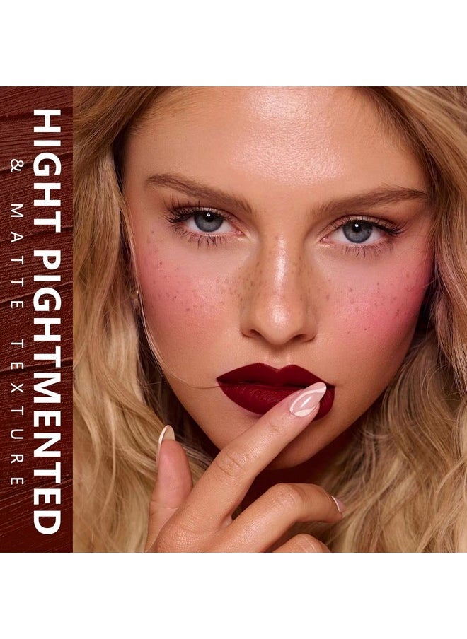 MAKI YIKA - MAKI YIKA Dark Red Lipstick for Women Color Stay Long Lasting Lipsticks, No Smudge Matte Liquid Lipstick Transferproof Cruelty-Free Lip Color | PARTY GO - Image 1