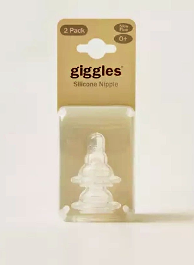 giggles Slow Flow Nipple 2 Pieces Set 0M + - Image 1