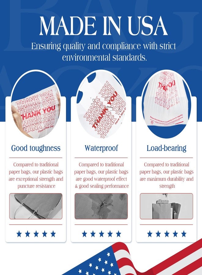 ACKO 4 Gallon Plastic T-shirt Trash Bags with Handle (1000 Count) Small Garbage Bag for Home Office Kitchen, 12 x 6.5 x 21" Thank You Bags for Grocery, Take Out, To Go, Retail Shopping Bag - Image 4