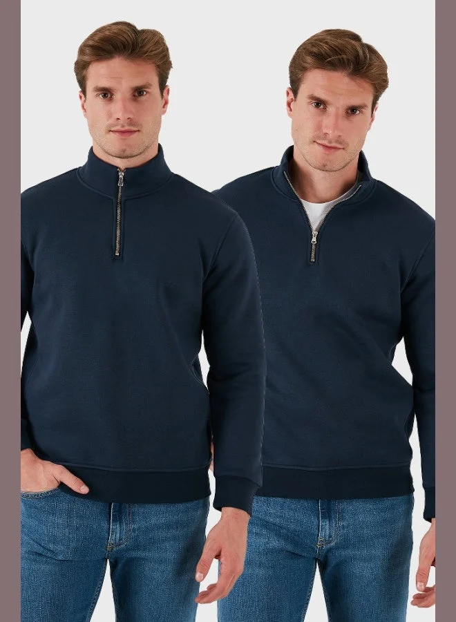 Buratti Cotton Regular Fit Stand Collar 2-Pack Sweat Men's SWEAT 59052592S2