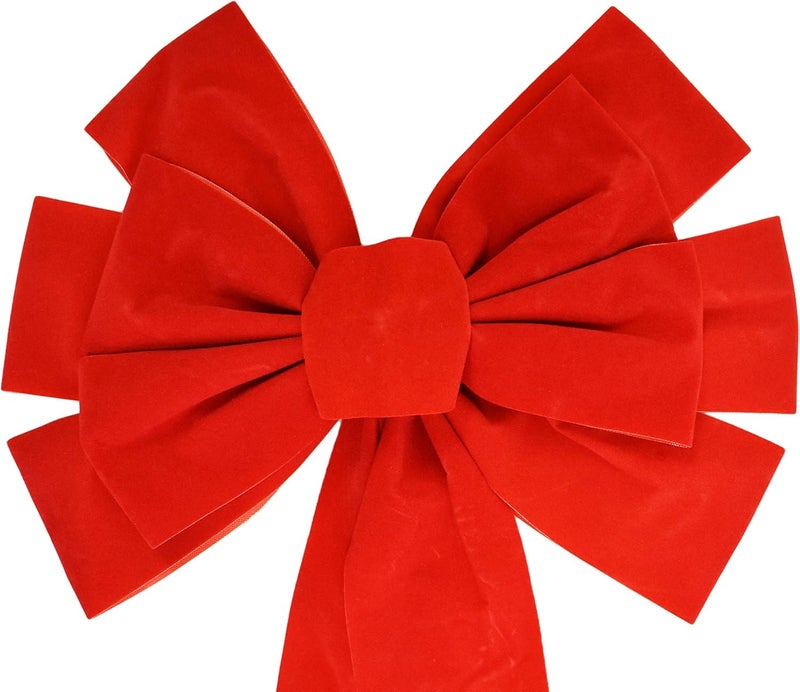 REGENT Black Duck Brand Set of 2 Red Velvet Bows 26" Long 10" Wide 10 Loop Holiday - Christmas Bows! - Image 2