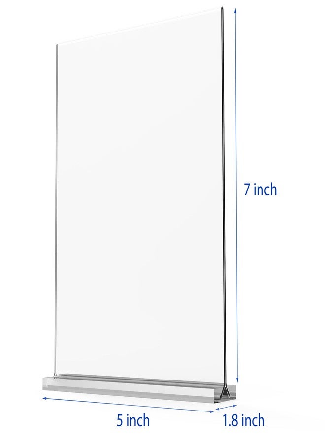 newnewshow 5“x7” Acrylic Sign Holder 6 Pack Vertical T Shape Double-Sided Desktop Display Holder - Image 2