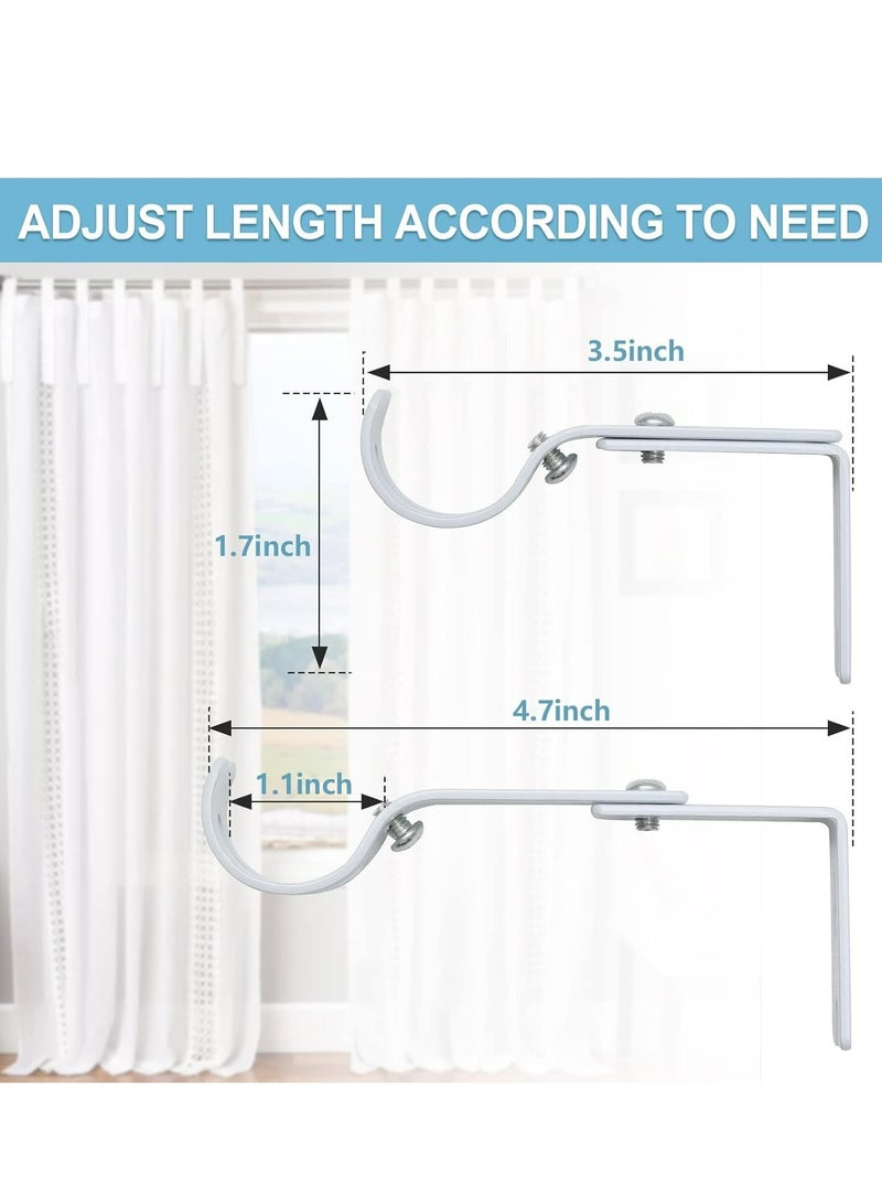2pcs White Curtain Rod Brackets for Wall,Heavy Duty Curtain Rod Holders for 1 Inch Rod with Installation Screws  - Image 2