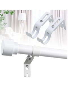 Generic 2pcs White Curtain Rod Brackets for Wall,Heavy Duty Curtain Rod Holders for 1 Inch Rod with Installation Screws  - Image 1