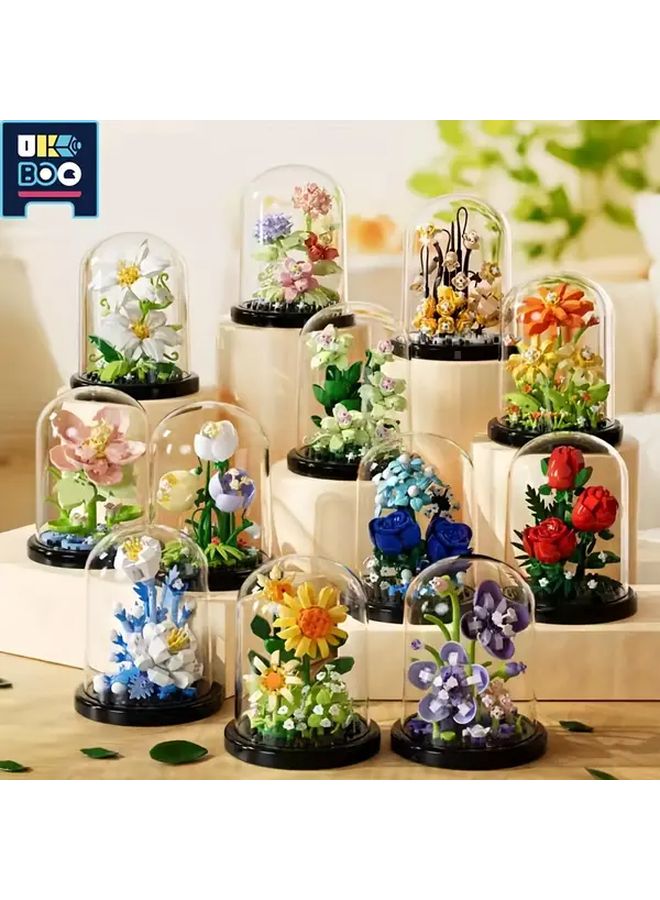 Mountain Rose Building Blocks 285 PCS Flower Succulent Potted Plant With Dust Cover - Image 5