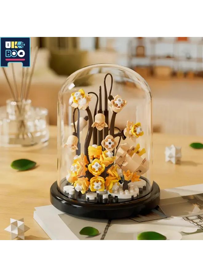 Mountain Rose Building Blocks 285 PCS Flower Succulent Potted Plant With Dust Cover - Image 1