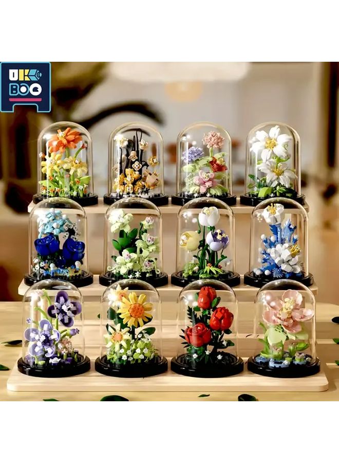 Mountain Rose Building Blocks 285 PCS Flower Succulent Potted Plant With Dust Cover - Image 4
