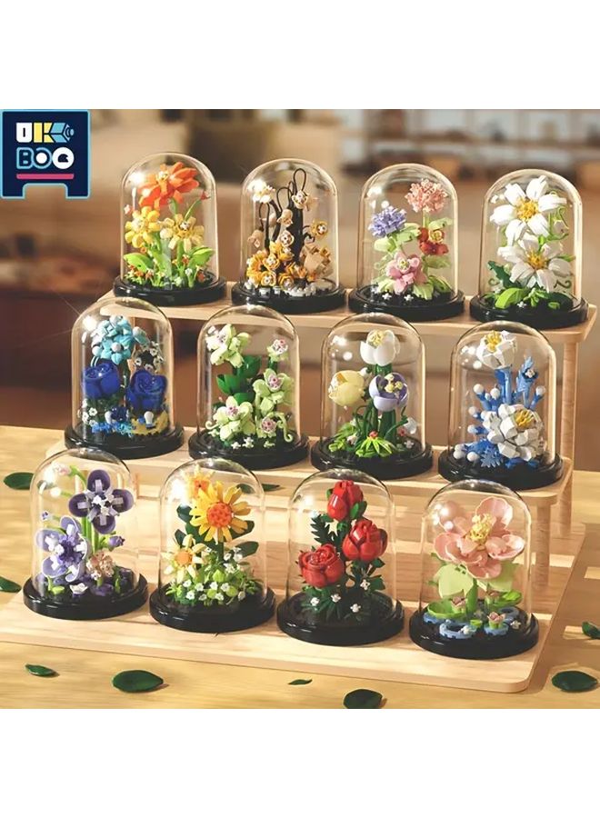 Mountain Rose Building Blocks 285 PCS Flower Succulent Potted Plant With Dust Cover - Image 3