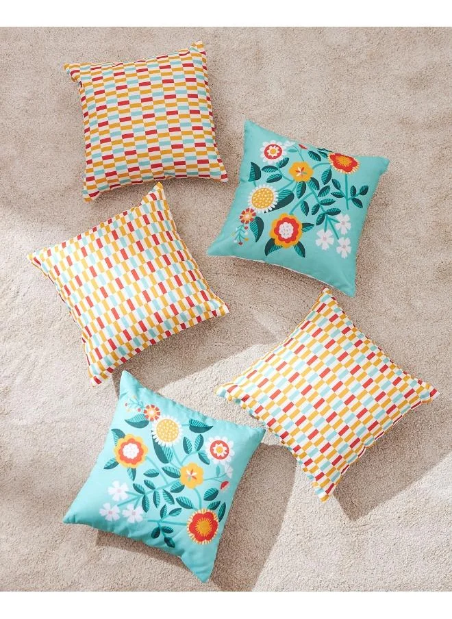 Chumbak Floral Blush 16" Cushion Covers, Set of 5