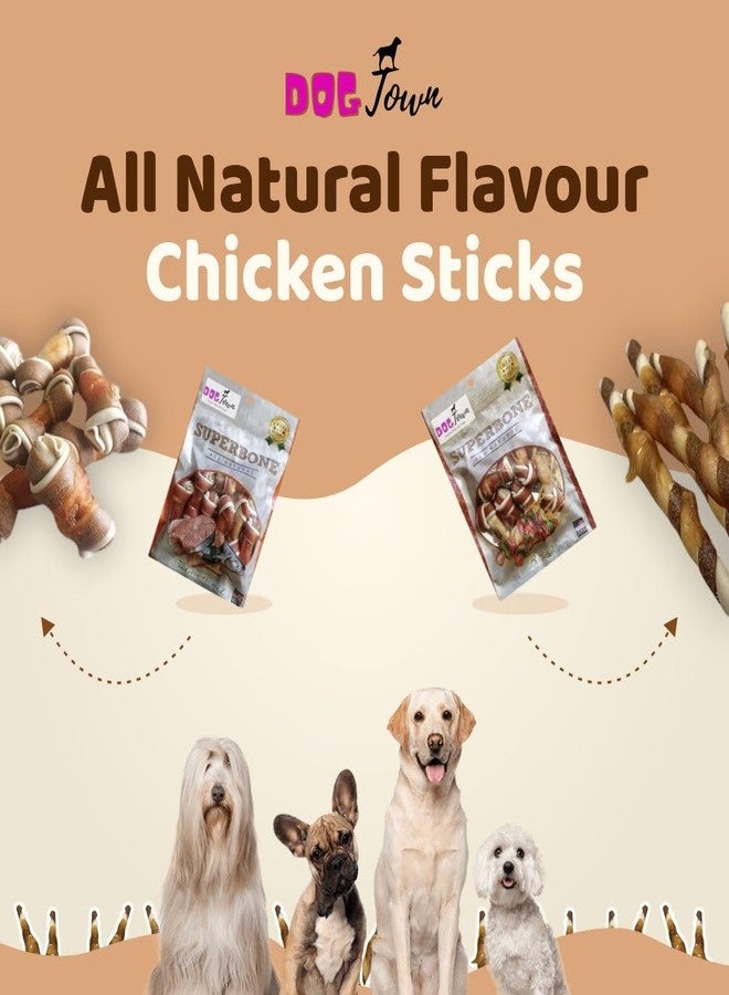 DOGTOWN Superbone All Natural Chicken Knotted Bone Dog Treat, 7 in 1 Dog Treat (Pack of 4) (Olive Oil) - Image 3