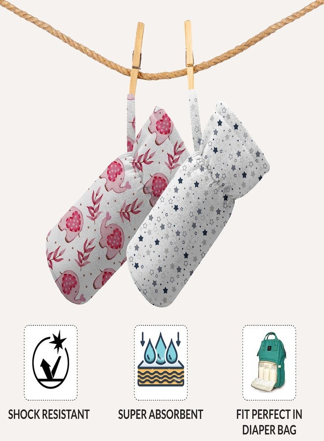 Custom Catch Soft Plush Baby Bottle Feeding Cover Tote Bag Carrier Bag Bottle Cover with Strap Pack of 2 (Daisy) - Image 4