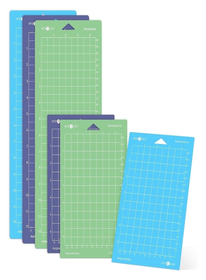 HTVRONT Cutting Mat Compatible with Cricut Joy/Joy 2, 6 Pack Cutting Mats (3 Pcs 4.5X12in & 3 Pcs 4.5X6.5in), Variety Adhesive Cutting Mats Replacement Accessories Compatible with Cricut Accessories - Image 1
