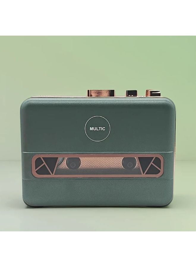 Green Retro Audio Cassette Recorder Portable Music Player For Vintage Lovers - Image 5