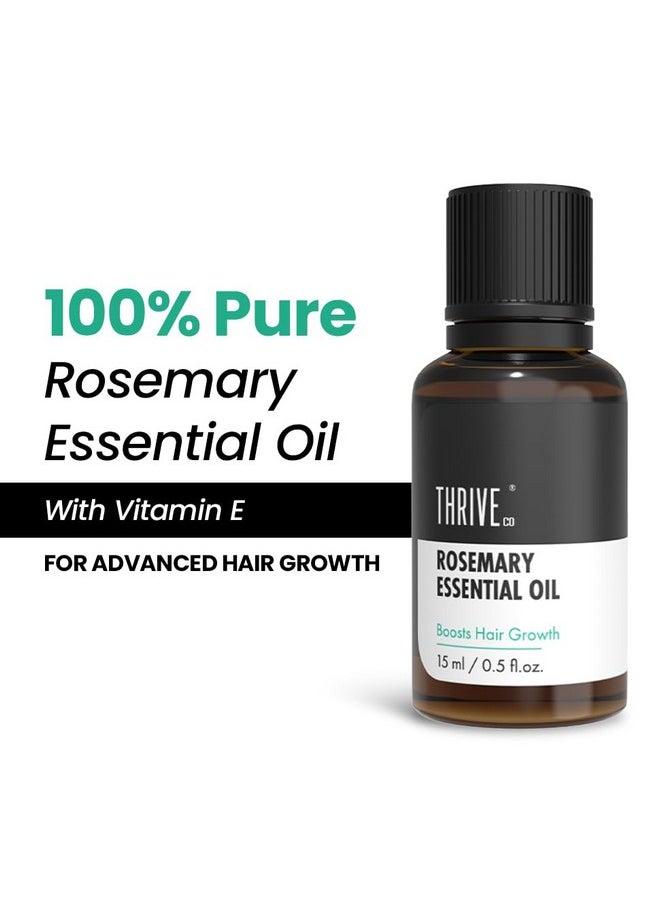 THRIVECO - Rosemary Essential Oil For Hair Growth & Hair Fall Control | Reduces Hair Breakage & Improves Scalp Health | 100% Pure, Certified Organic & Natural | With Vitamin E | For Men & Women | 15Ml - Image 1