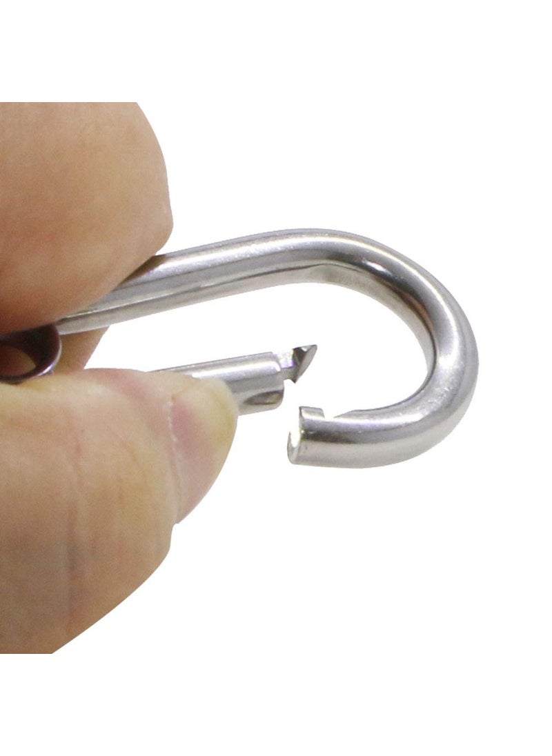 Aopin Aopin Spring Snap Hook Carabiner Dia 5mm 020 with Round Stainless Steel Pear Shape 304 Stainless Steel Clips Set of 5 for Camping Hiking Fishing GymLocking Carabiners for Dog Leash  Harness  - Image 4