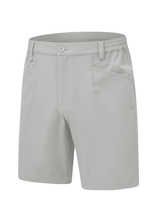 Rdruko Men'S Stretch Golf Shorts 7" Dress Casual Work Shorts Lightweight Quick Dry Hybrid Hiking Shorts With Pockets, Light Gray, 38  - Image 2