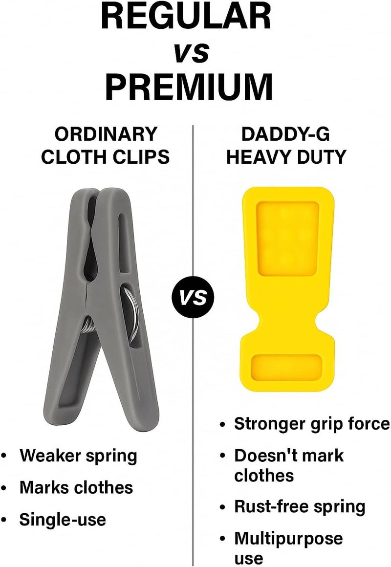 DADDY - G® Non Slip Heavy Quality Duty Rust Cloth Peg Plastic Hanging Clips for Cloth Drying/Pegs for Hanger/Ropes/Towel Dryer/Cloth Drying Pins - Image 3