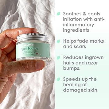 WildMint Spot Soothe Natural Spot Treatment Gel Reduces Breakouts Scars Irritation Tea Tree Healing Serum for Acne Prone Skin Blemishes Redness Ingrown Hairs CrueltyFree UK Skincare 30ml - Image 2