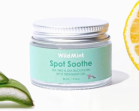 WildMint Spot Soothe Natural Spot Treatment Gel Reduces Breakouts Scars Irritation Tea Tree Healing Serum for Acne Prone Skin Blemishes Redness Ingrown Hairs CrueltyFree UK Skincare 30ml - Image 1