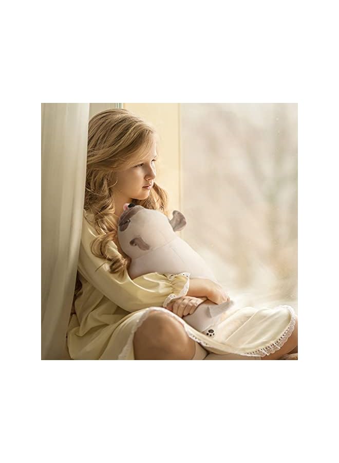 The Bros دمية بولدوغ محشوة، 20" حيوان محشو وسادة دمية، وسادة ناعمة ورقيقة للكلب الجرو - هدية لكل الأعمار والمناسبات - Image 2