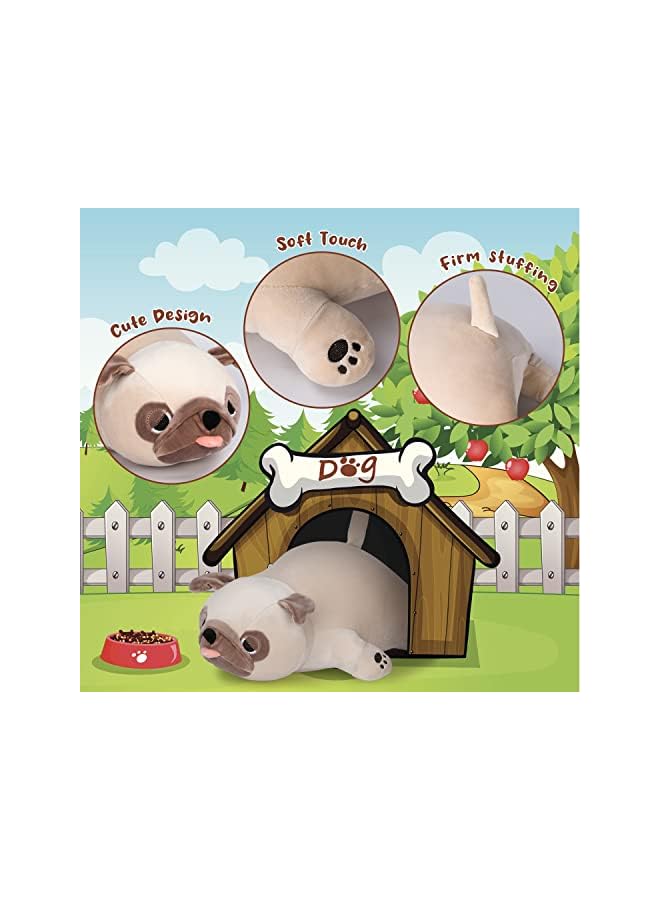 The Bros دمية بولدوغ محشوة، 20" حيوان محشو وسادة دمية، وسادة ناعمة ورقيقة للكلب الجرو - هدية لكل الأعمار والمناسبات - Image 4