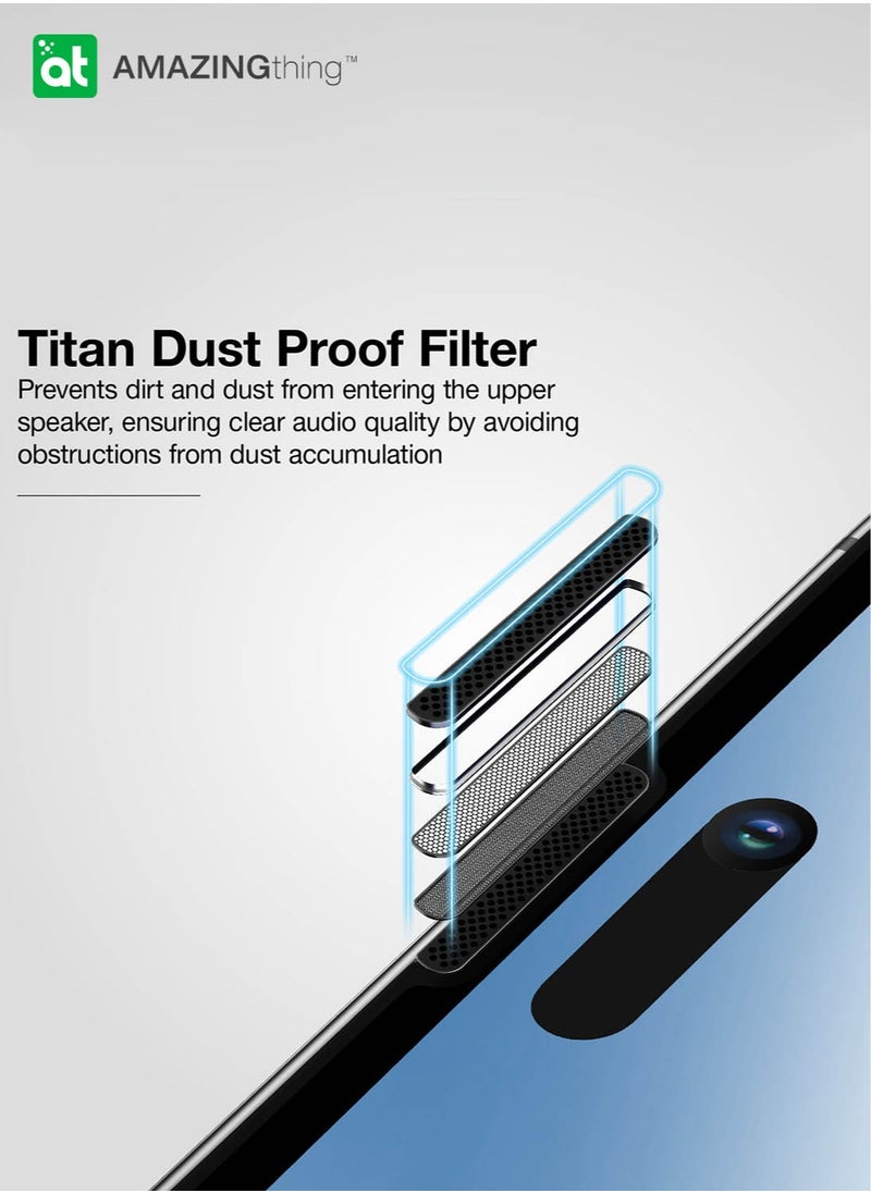 AMAZINGthing Supreme Glass for iPhone 15 Screen Protector Tempered Glass with Titan Dust Proof Filter and Easy Install Tray - [Full Cover 2.75D]  - Image 4