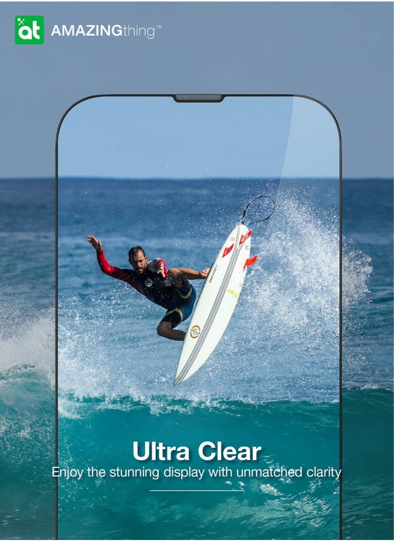 AMAZINGthing Supreme Glass for iPhone 15 Screen Protector Tempered Glass with Titan Dust Proof Filter and Easy Install Tray - [Full Cover 2.75D]  - Image 2