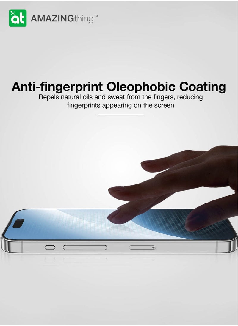 AMAZINGthing Supreme Glass for iPhone 15 Screen Protector Tempered Glass with Titan Dust Proof Filter and Easy Install Tray - [Full Cover 2.75D]  - Image 3