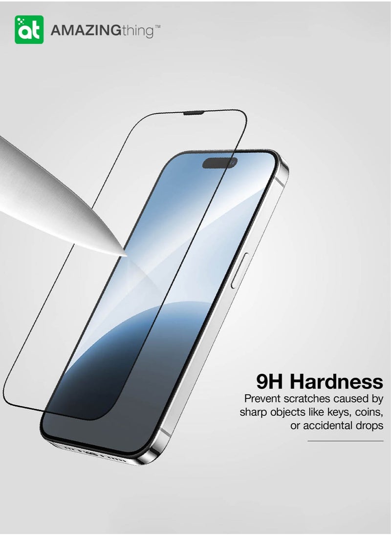 AMAZINGthing Supreme Glass for iPhone 15 Screen Protector Tempered Glass with Titan Dust Proof Filter and Easy Install Tray - [Full Cover 2.75D]  - Image 5