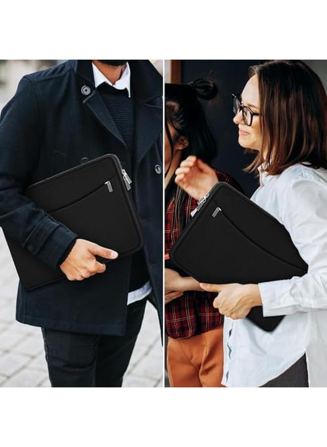 erorex Laptop Sleeve Case Shockproof Protective Laptop Cover Briefcase Carrying Computer Bag With Accessory Pocket Portable Laptop Sleeve For Macbook Hp Dell Lenovo Acer Black 15 Inch  - Image 4