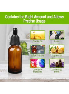 Chabeia 6 packs,30ml,Amber Glass Dropper, 1oz Bottle with Glass Pipette, Glass Eye Dropper ,Bottles Refillable for Essential Oil Aromatherapy Blends  - Image 4