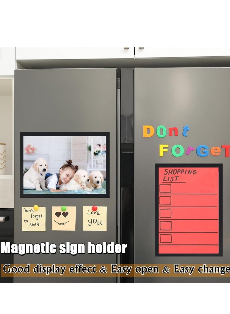A3 Magnetic Display Frame, Self Adhesive Paper Holder, for Ad Display, Storage Photos, Notices, Documents Photo Frame Alternatives (5Pack, Black)  - Image 4