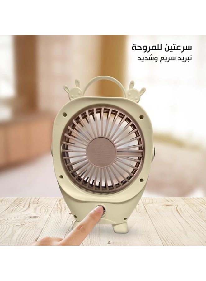 Portable Mini High Speed ​​Desktop USB Handheld Fan with Non-slip Base and 2 Speed ​​Settings - Image 2